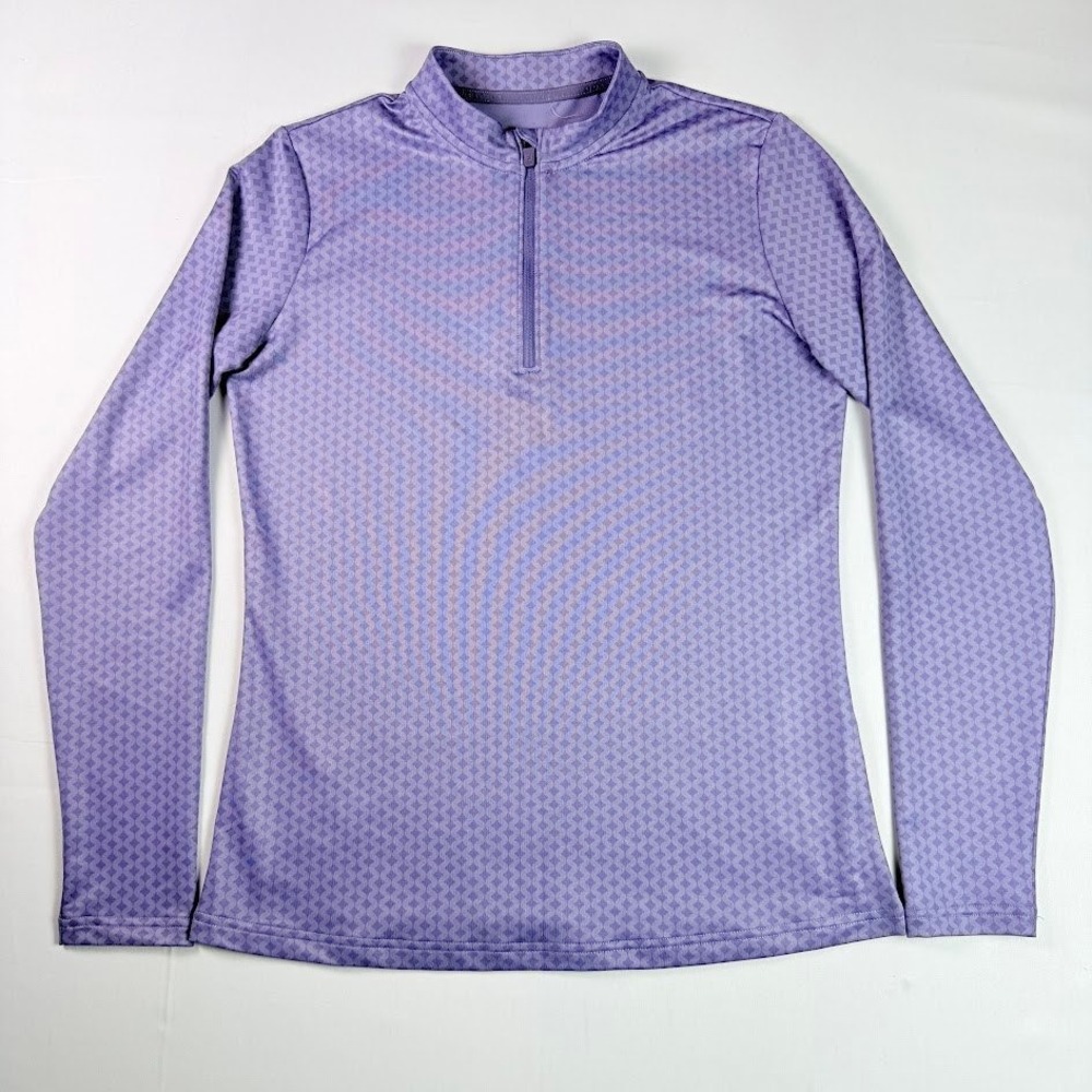 FootJoy Womens Purple Diamond Geometric Quarter Zip Golf Pullover Size Medium